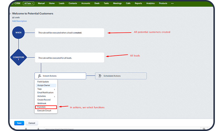 Workflow rules configuration