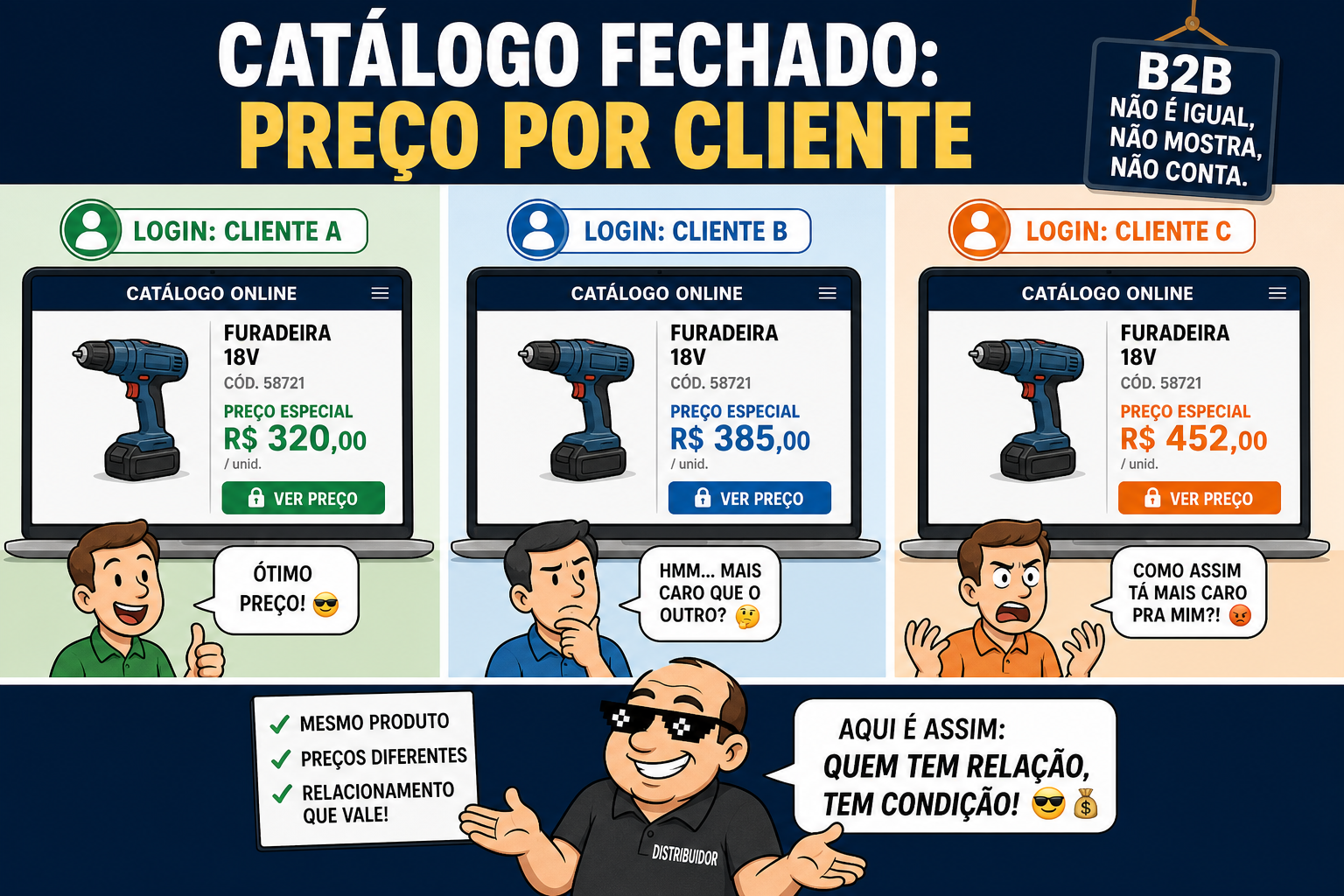 Catalogo B2B online com preco por cliente