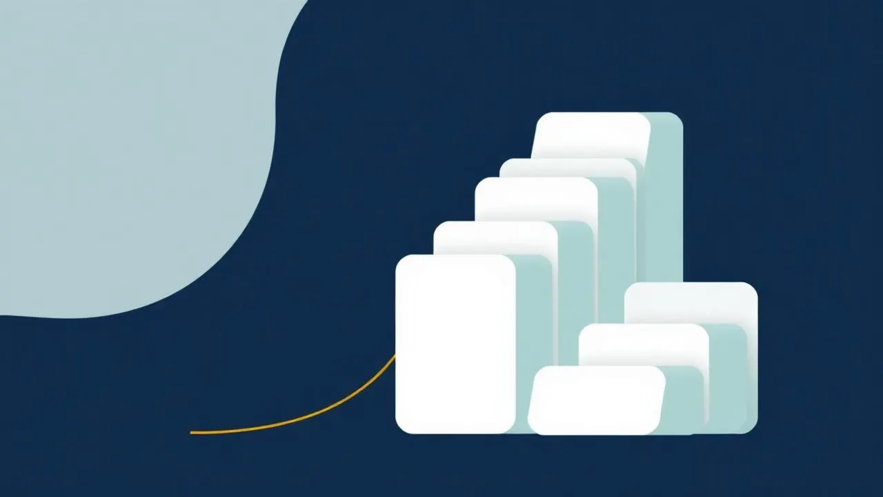 Ilustração de cartões de empresas ordenados por uma curva de score preditivo
