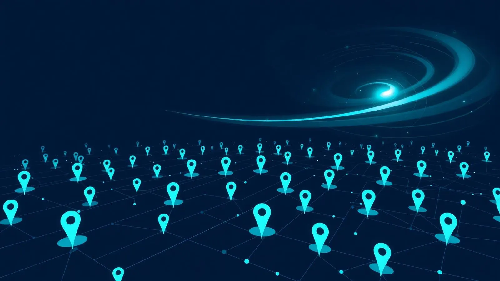 Varredura de radar sobre um campo de marcadores geométricos de empresas