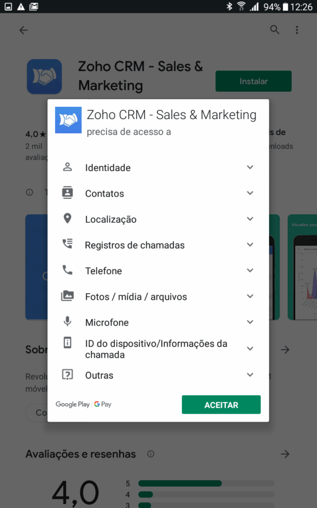 Instalação do Zoho CRM